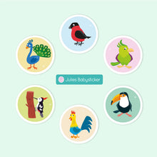 Lade das Bild in den Galerie-Viewer, Bunte Vögel - Textilaufkleber Set aus hochwertiger Acetatseide